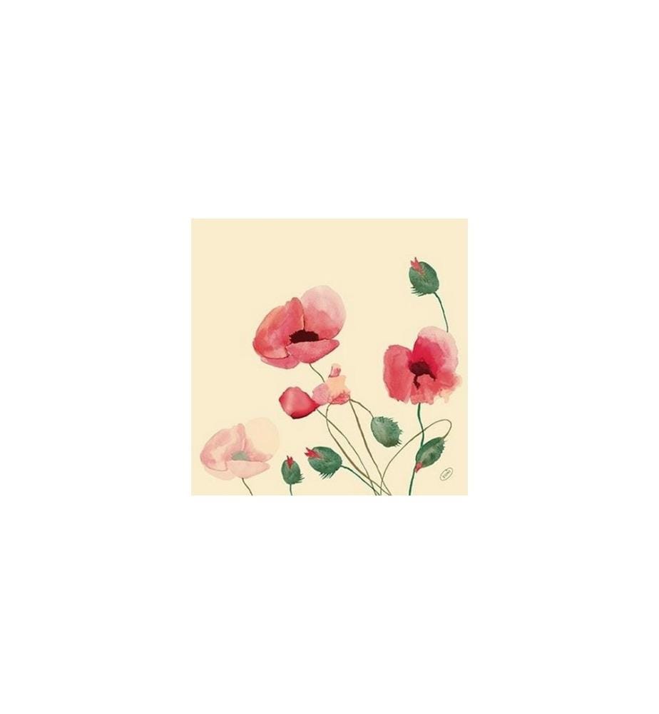 Duni - Serviettes en papier Poppy Charm 40 cm x 40 cm, 60 Pièce/s