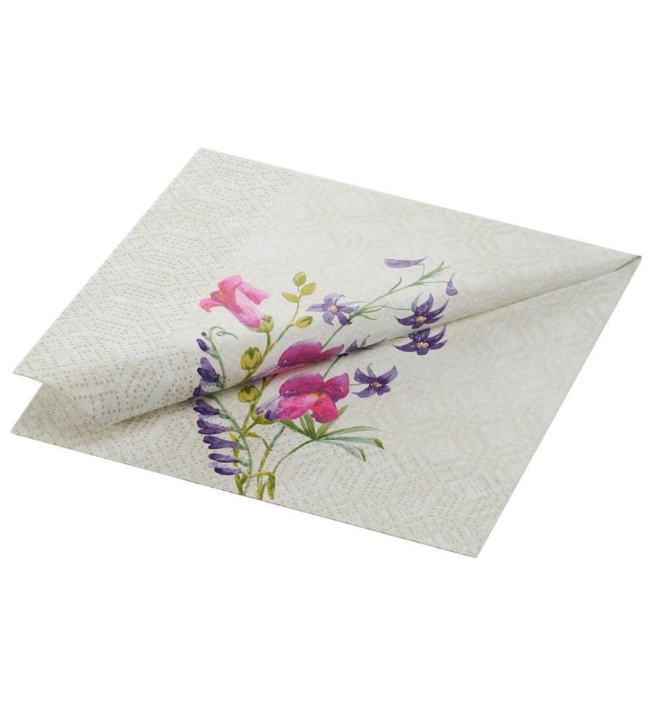 Duni - Serviettes en papier Floret 33 cm x 33 cm, 50 Pièce/s