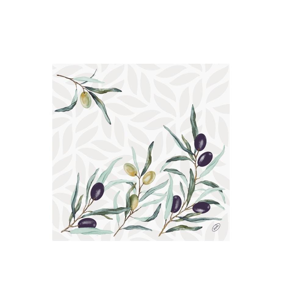 Duni - Serviettes en papier Olive Garden 40 cm x 40 cm, 60 Pièce/s