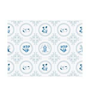 Duni - Set de table Dutch Charm 250 pièces, 30 cm x 40 cm, Bleu/Blanc