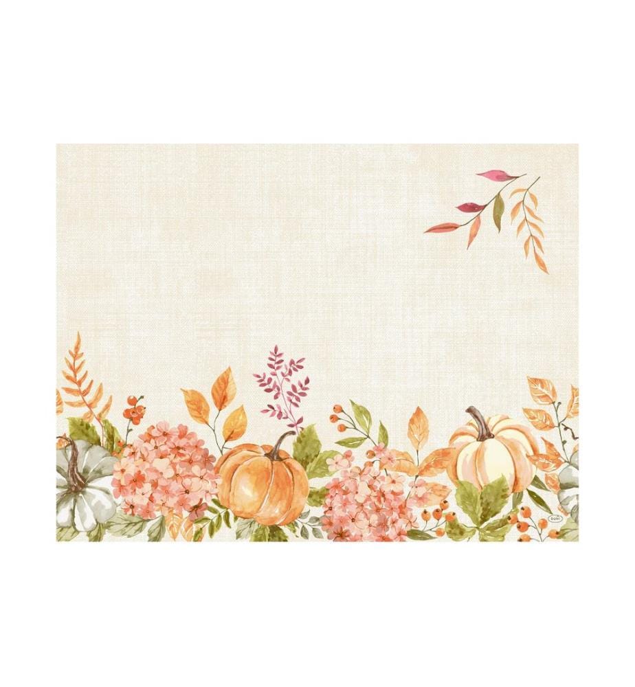 Duni - Set de table Spicy Pumpkin 250 pièces, 30 cm x 40 cm, Blanc