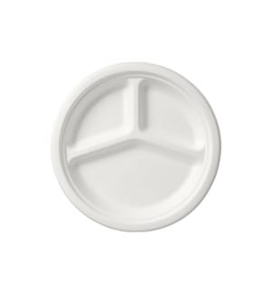 Duni Assiettes jetables 26 cm 3 compartiments 50 pièces, blanches
