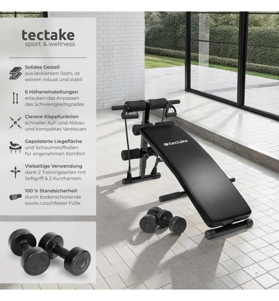 Banc de musculation CUTTLER 129 x 55 x 70 cm - noir