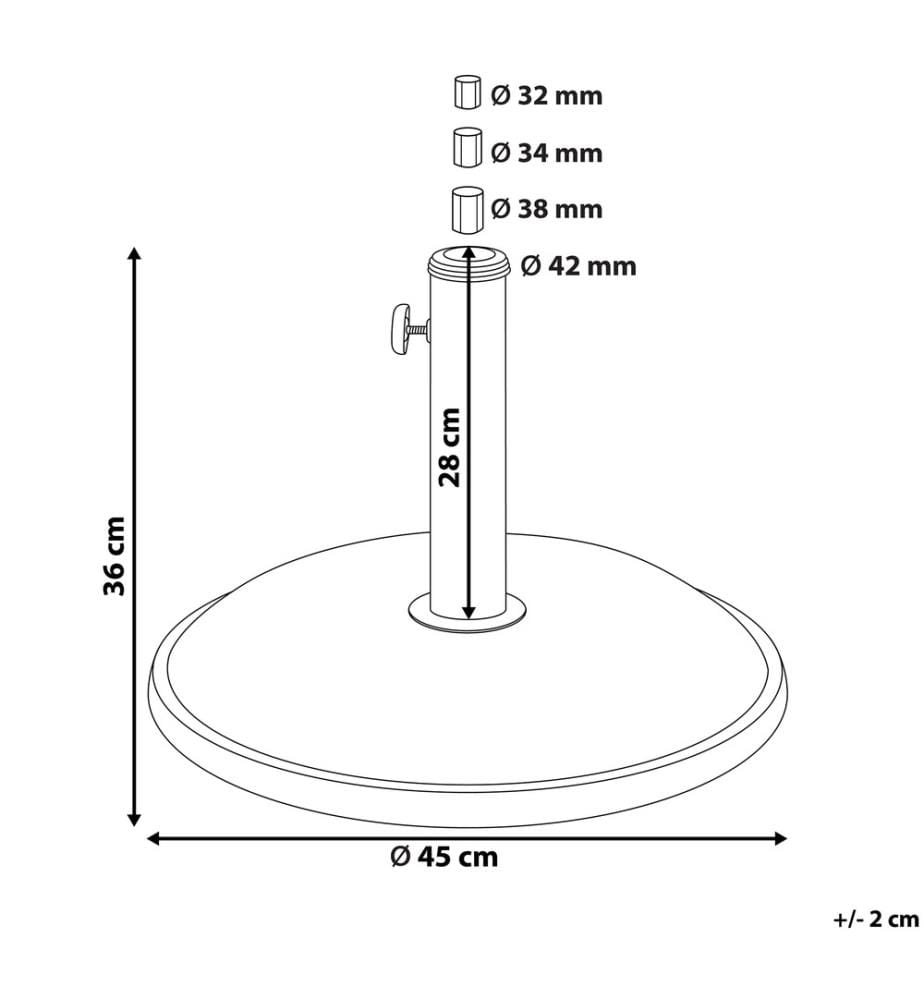 Sonnenschirmständer Schwarz Beton ? 45 cm Schirmfuss rund Garten Balkon modern