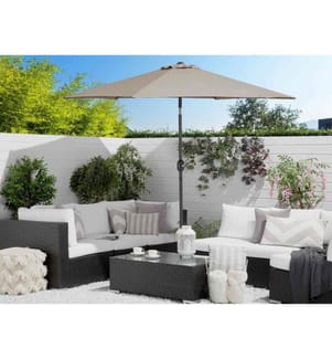 Sonnenschirm Taupe Polyester/Aluminium ? 270 cm Terrasse Balkon Garten