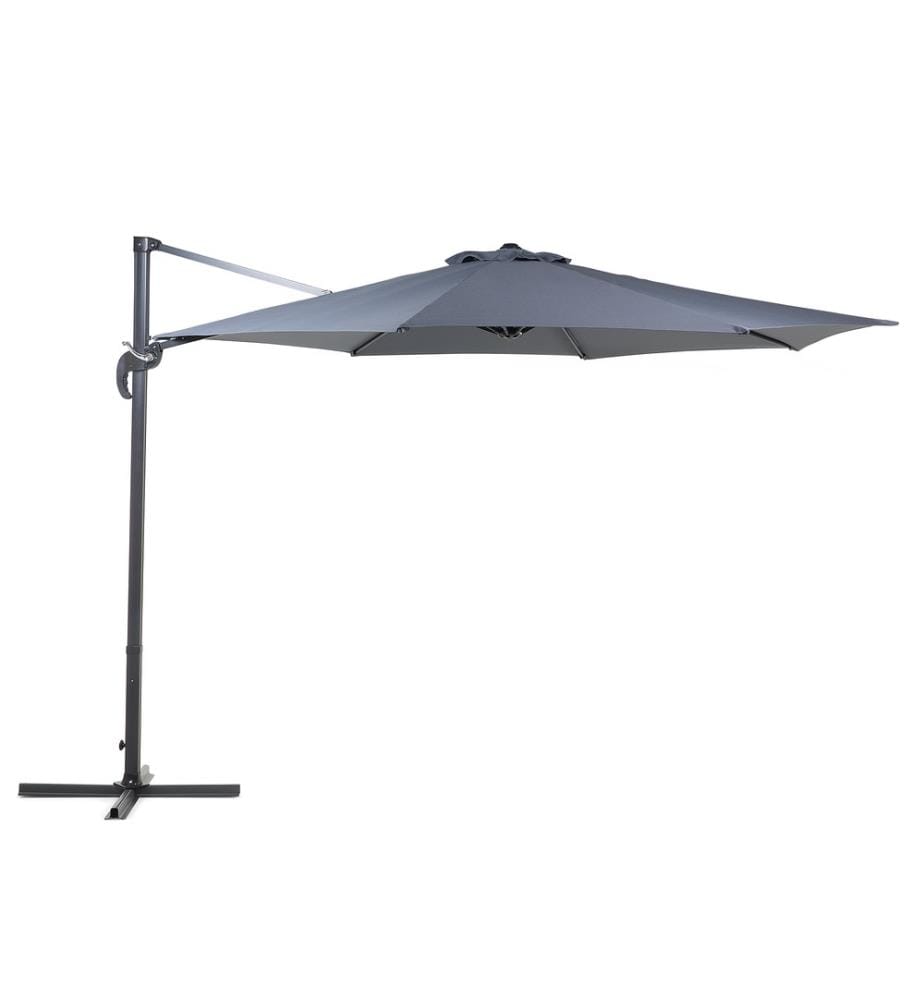 Ampelschirm Dunkegrau Polyester Rund ? 300 cm Terrasse Garten