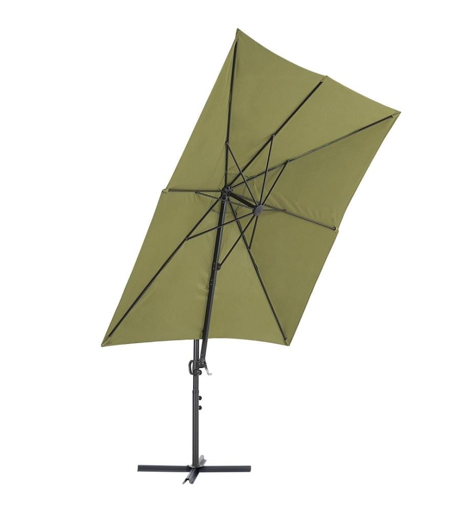 Sonnenschirm Olivgrün/Schwarz Polyester quadratische Form 245 x 245 cm Terrasse Balkon Garten
