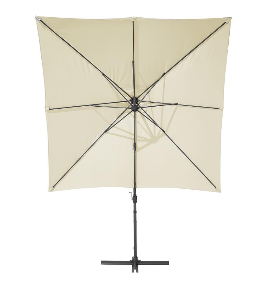 Sonnenschirm Beige Polyester quadratische Form 250 x 250 x 235 cm Terrasse Balkon Garten
