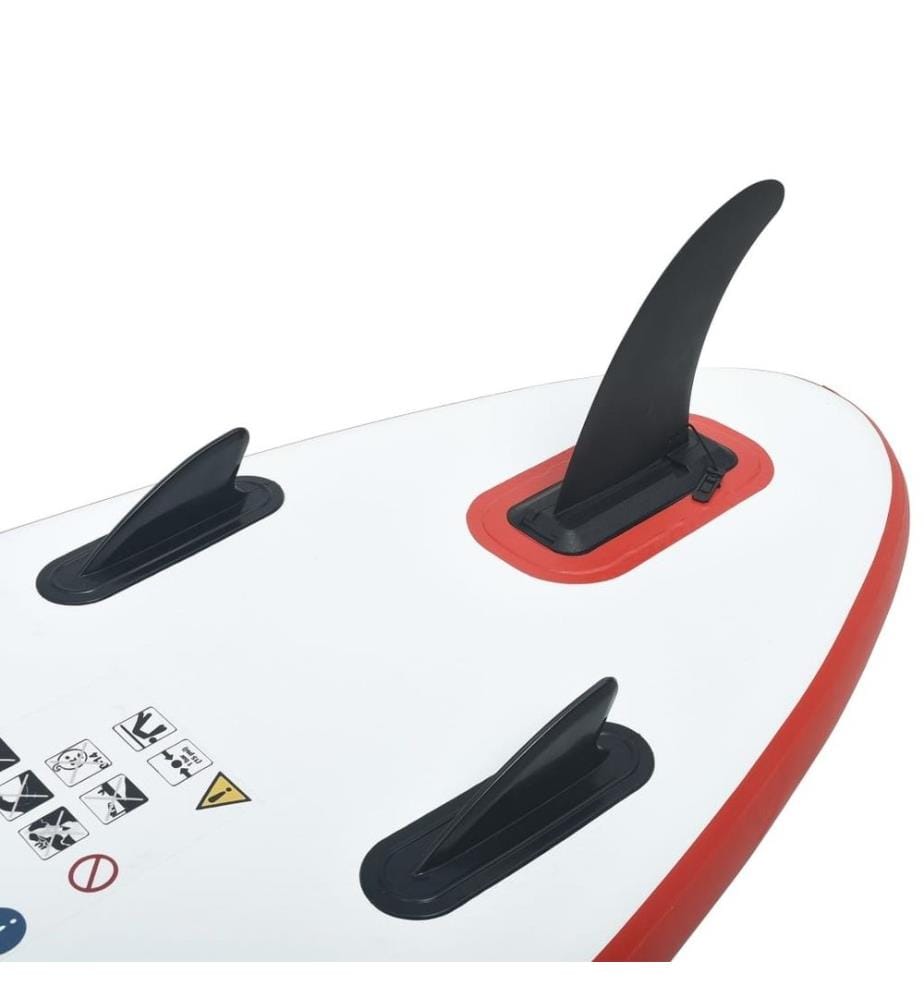 Stand Up Paddle Surfboard SUP Aufblasbar Rot und Weiss