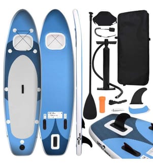 SUP-Board-Set Aufblasbar Marineblau 300x76x10 cm
