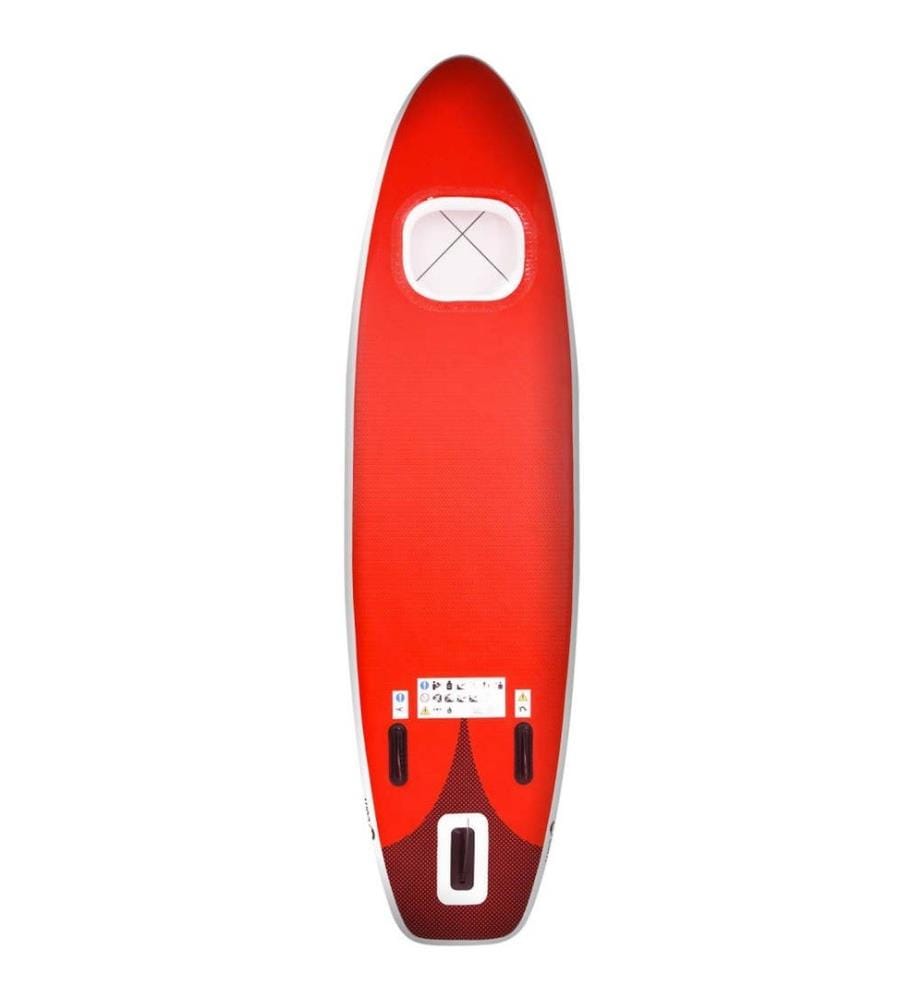 SUP-Board-Set Aufblasbar Rot 360x81x10 cm