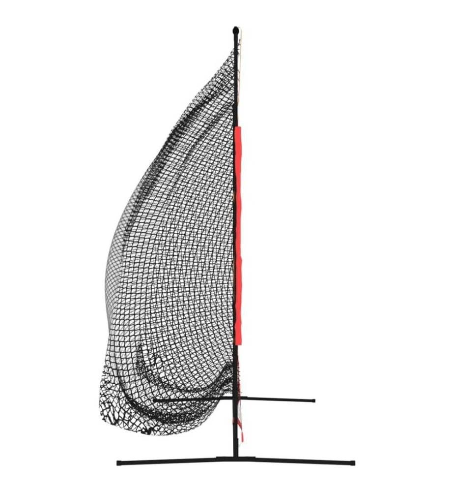 Baseball-Netz Tragbar Schwarz und Rot 215x107x216 cm Polyester