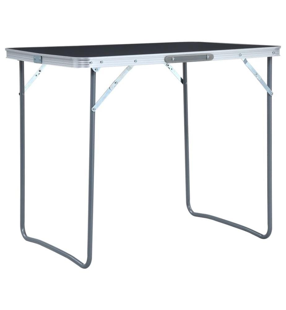 Klappbarer Campingtisch mit Metallrahmen 80 x 60 cm Grau