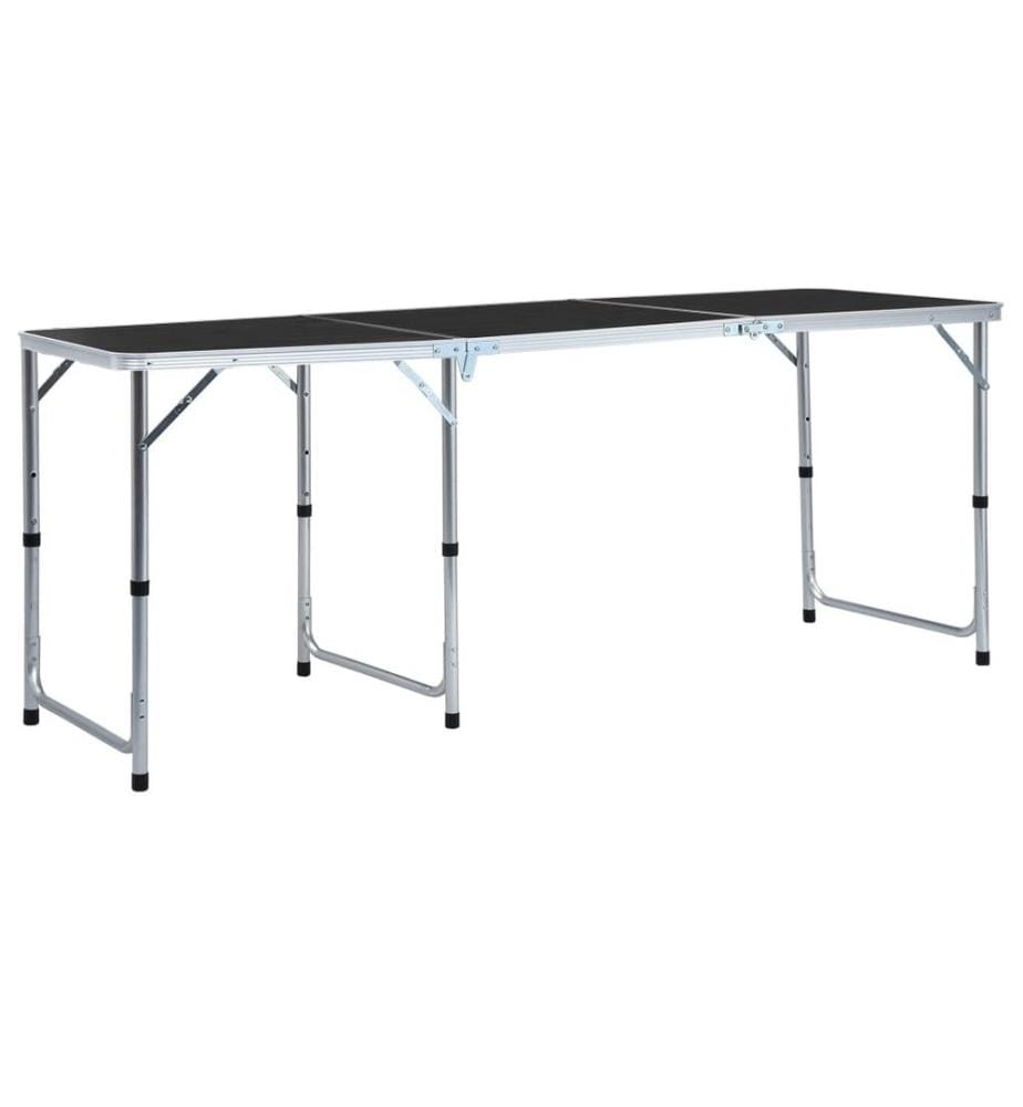 Klappbarer Campingtisch Grau Aluminium 180 x 60 cm