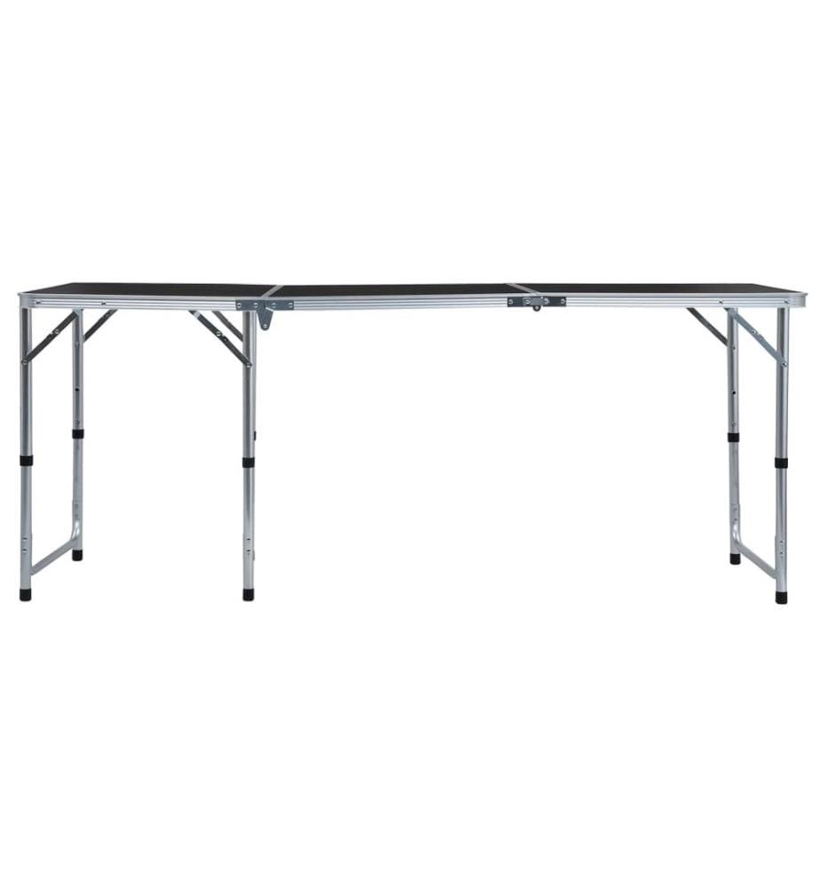 Klappbarer Campingtisch Grau Aluminium 180 x 60 cm