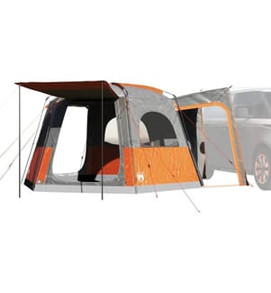 Autozelt 4 Personen Grau und Orange Wasserfest
