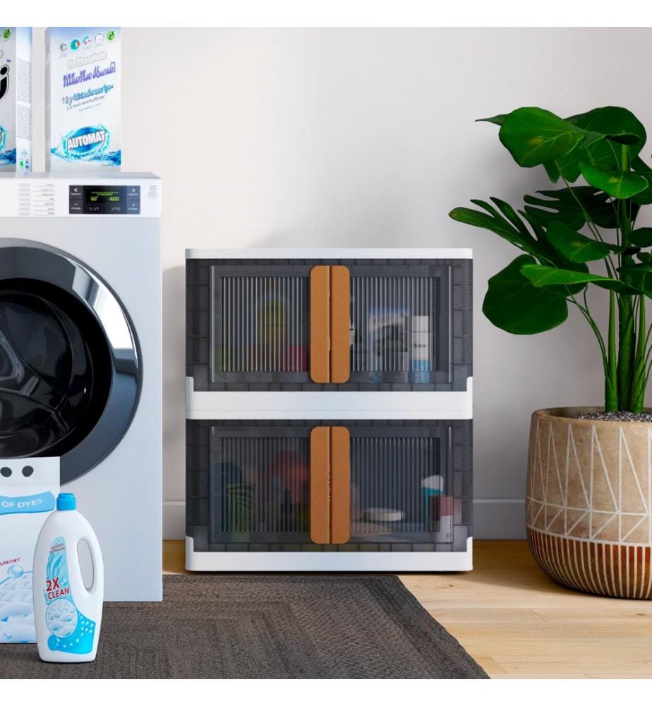 Set of 2 stackable storage boxes 72L