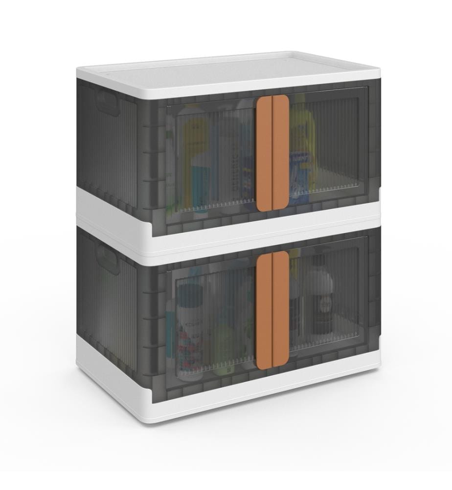Set of 2 stackable storage boxes 72L