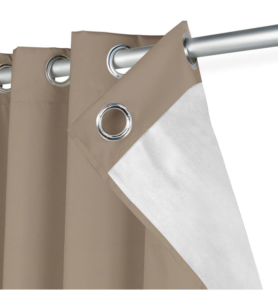 Lot de 2 Rideaux thermiques taupe 135x240 cm - Taupe