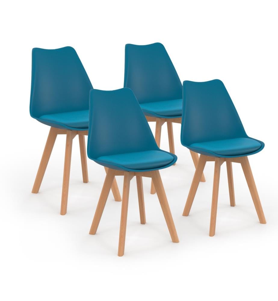 4er-Set Stühle Nordia 46 x 51 x 79.5 cm - Blau & Braun