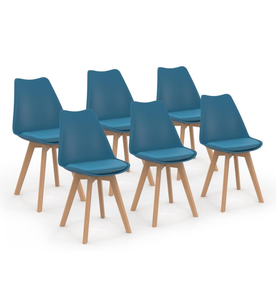 Lot de 6 Chaises Nordia 46 x 51 x 79.5 cm - Bleu