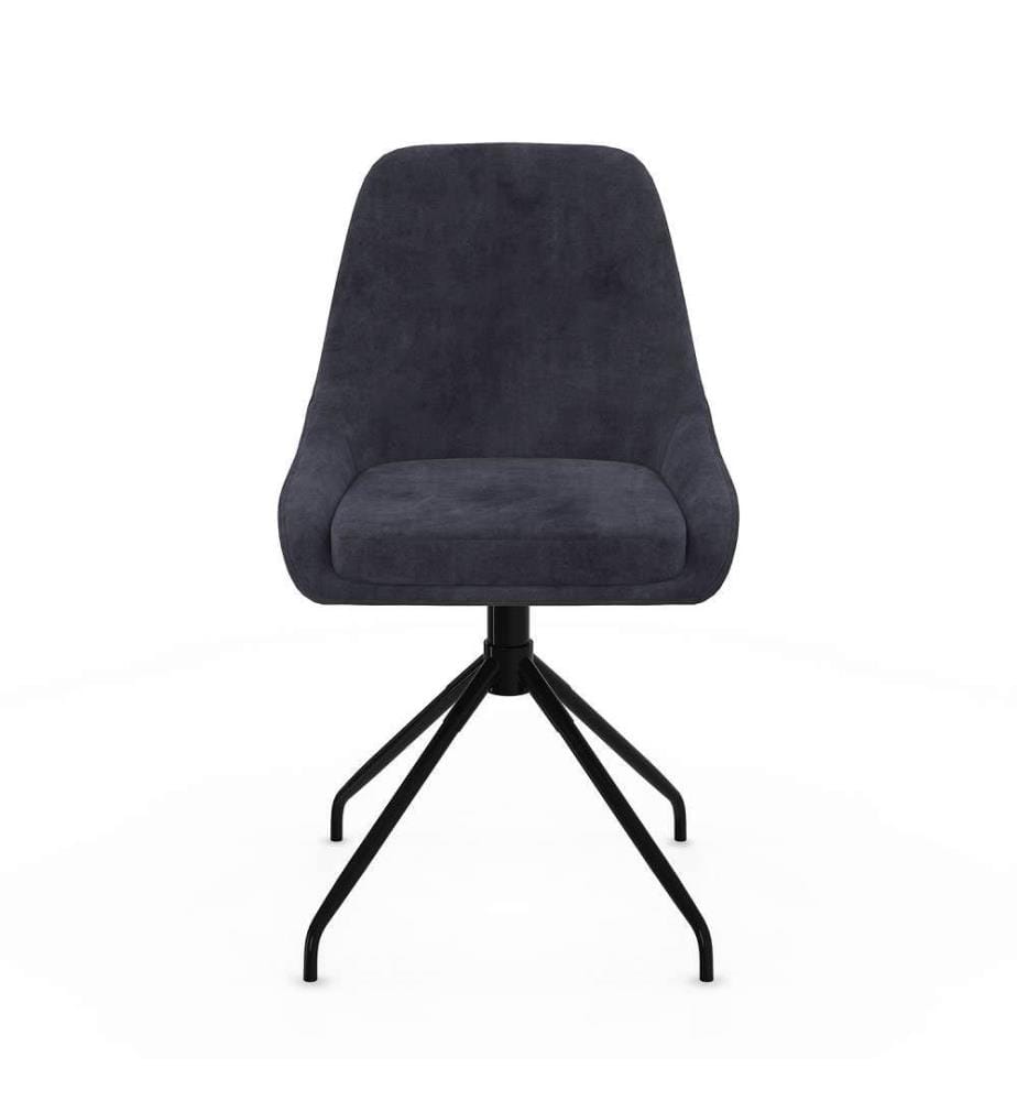 Lot de 2 Chaises Olivia assise pivotante gris foncé pieds métal - Gris foncé