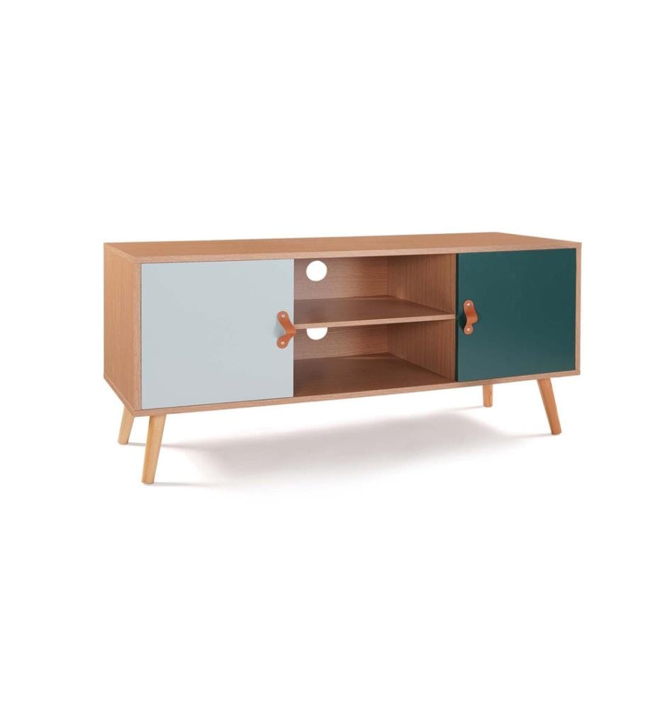 TV-Möbel Aria 113 x 39.5 x 53.5 cm - Grau & Grün