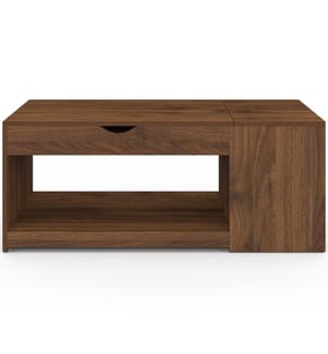 Elina-Coffee-Table mit höhenverstellbarer Platte – Nussbaum