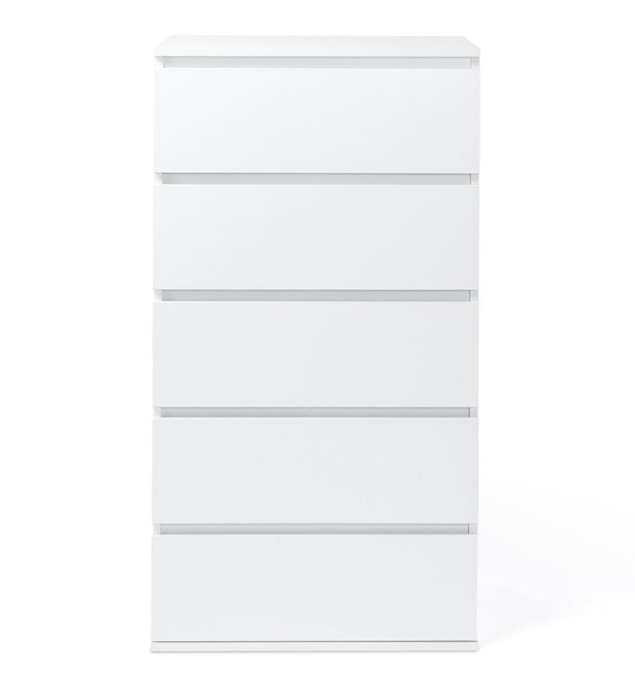 Tom 5-Drawer Chest of Drawers - White