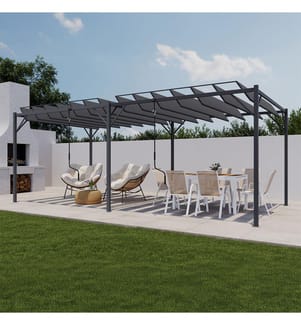 Pergola Venice Dach verstellbare Lamellen 3x6m - Grau