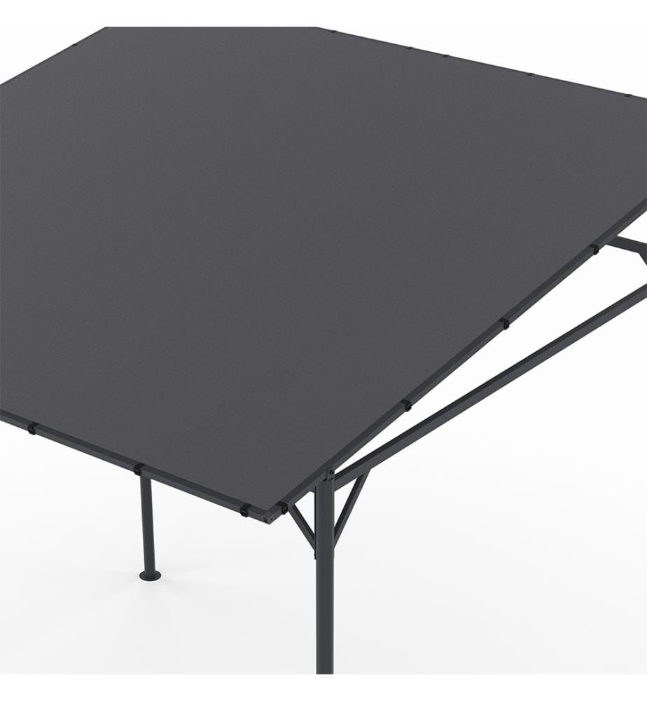 Pergola Gazebo aus Stahl mit schrägem Dach 2.3x2.4m - Anthrazitgrau