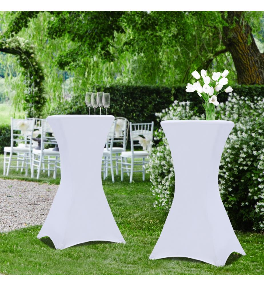 2er-Set Klappbare Stehtische 105 cm + Hussen - Weiss