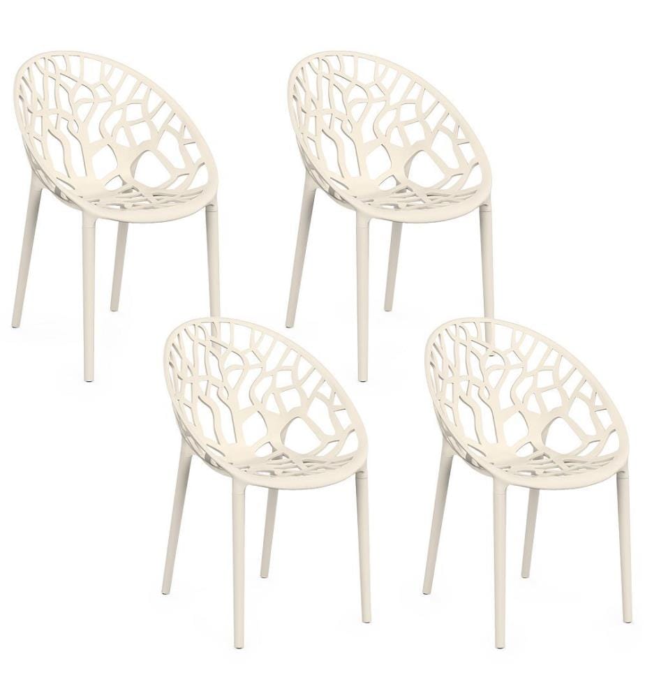 4er-Set Mira-Gartenstühle – Beige