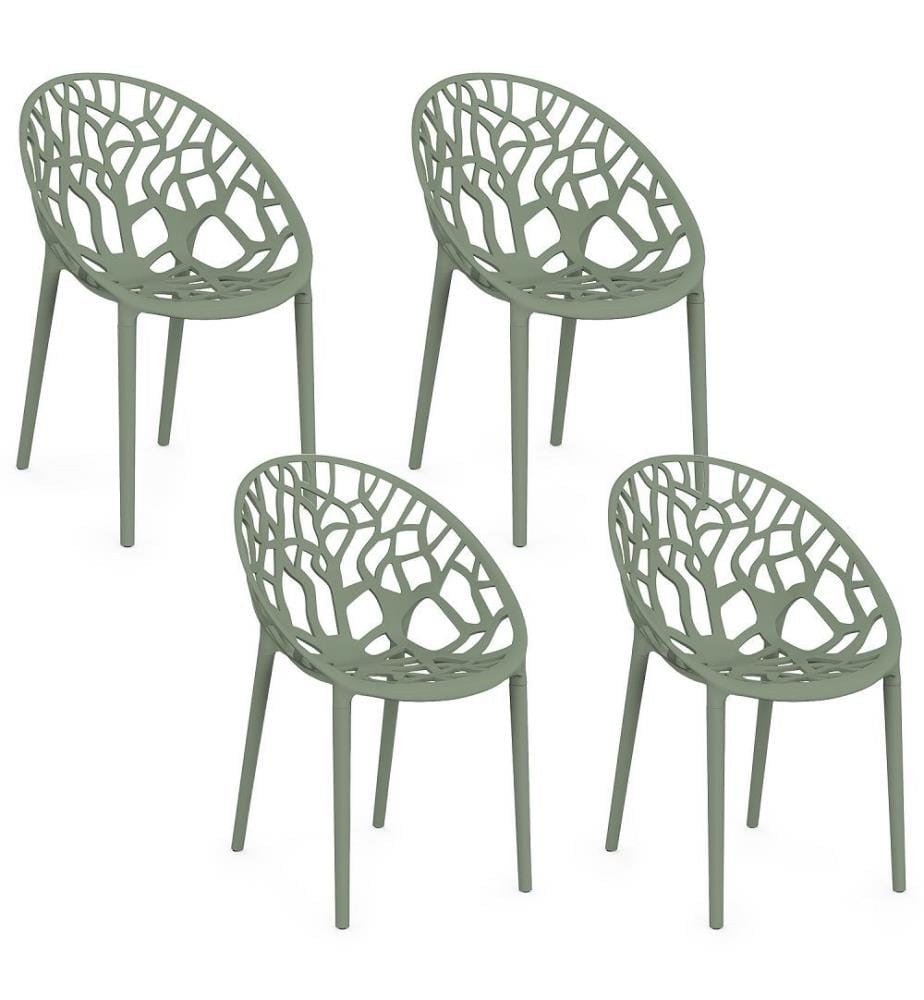 4er-Set Mira-Gartenstühle – Grün