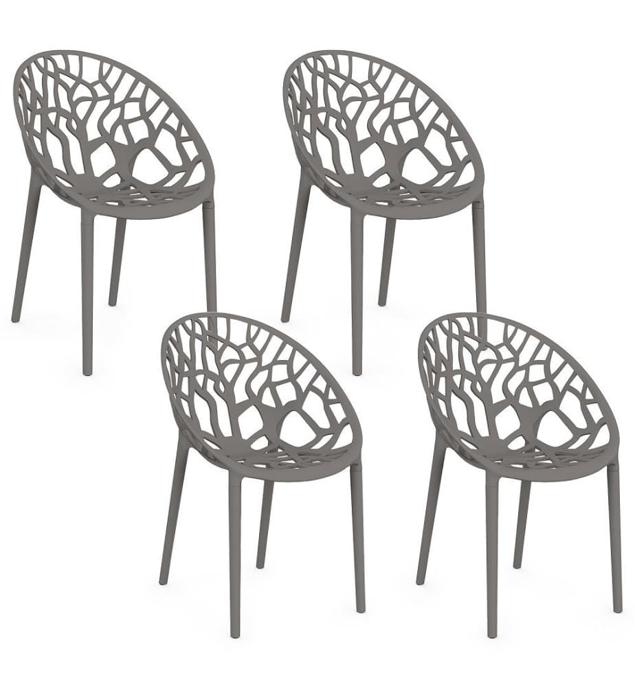 4er-Set Mira-Gartenstühle – Grau