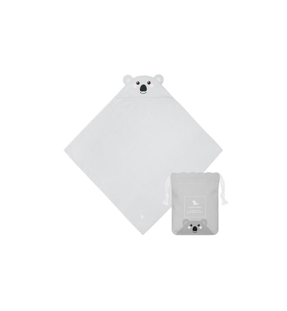 Dock & Bay - Serviette à capuche Koala 75 x 75 cm, Gris
