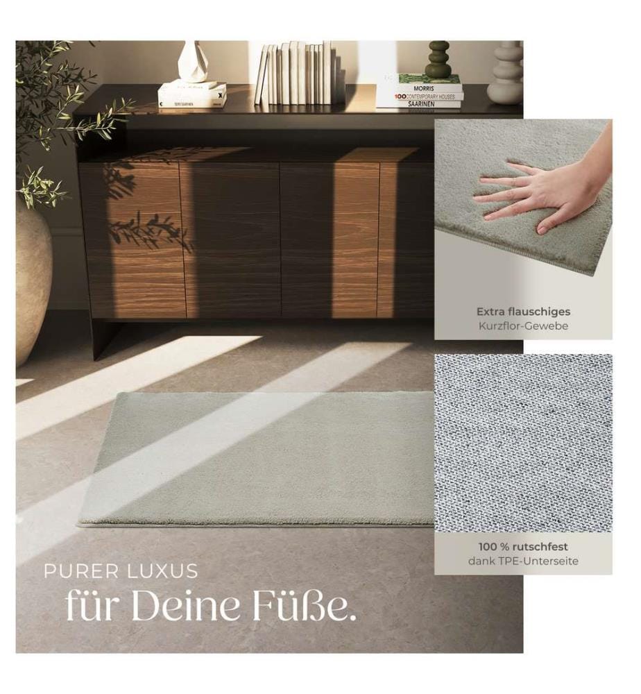 Kurzflorteppich Soft Zone - Sand, 80 x 150 cm