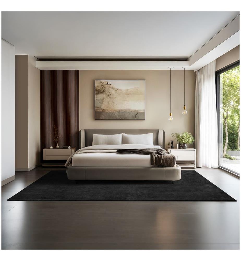Kurzflorteppich Soft Zone - schwarz, 200 x 290 cm