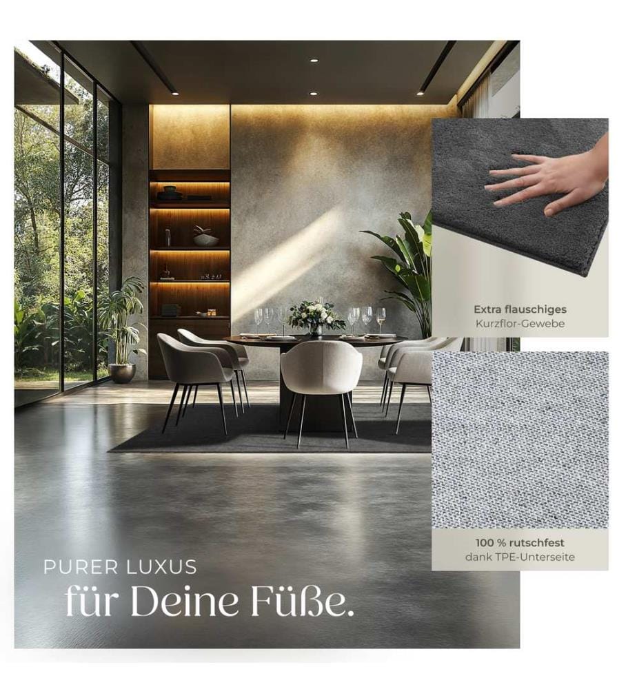 Kurzflorteppich Soft Zone - anthrazit, 140 x 200 cm