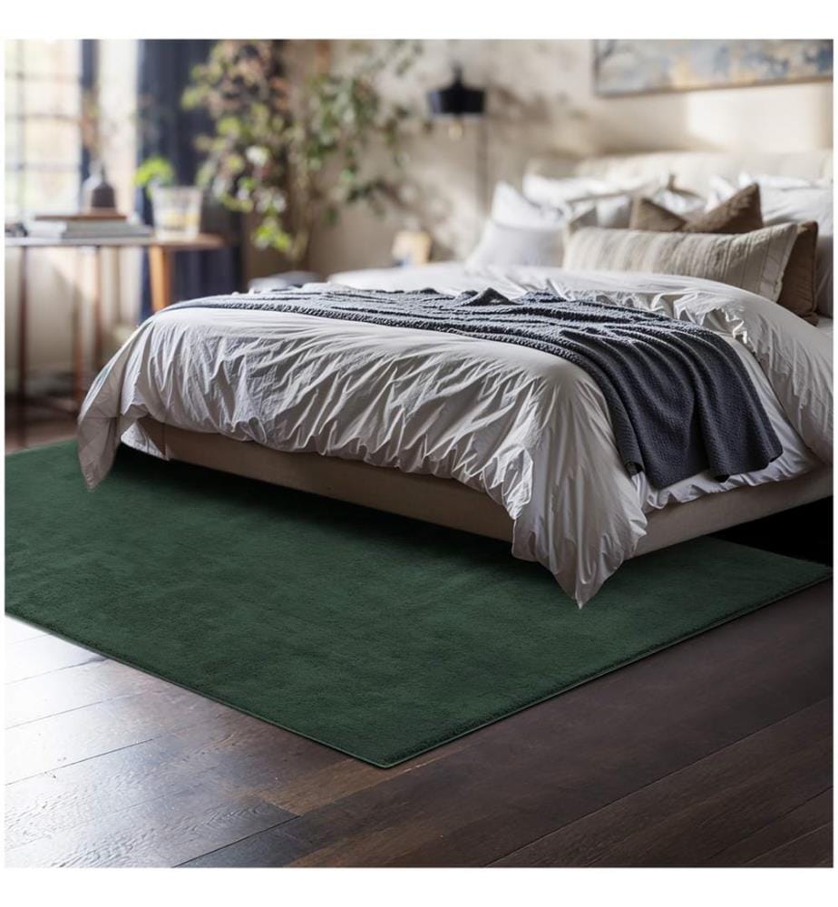 Rug Zonelle Short Pile and Ultra-Soft Carpet in Rectangular or Round Design - green, 120 x 170 cm