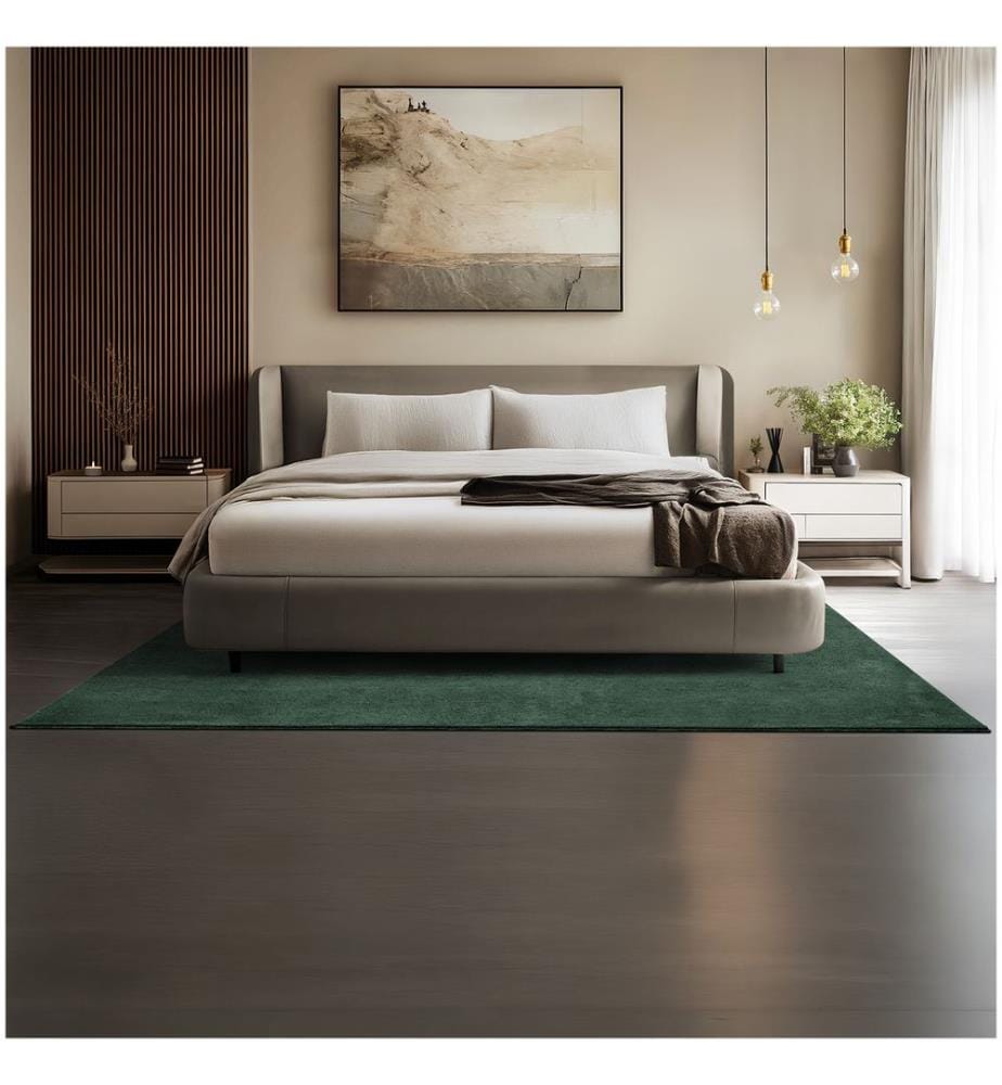 Rug Zonelle Short Pile and Ultra-Soft Carpet in Rectangular or Round Design - green, 160 x 230 cm