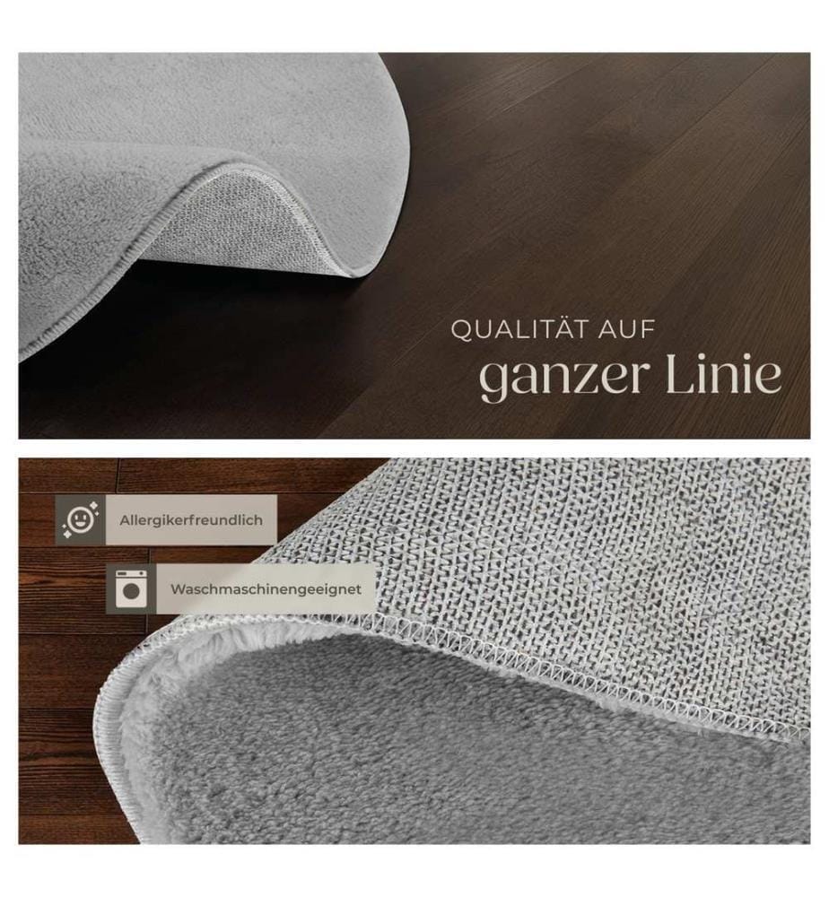 Kurzflorteppich Soft Zone - grau, Ø 120 cm