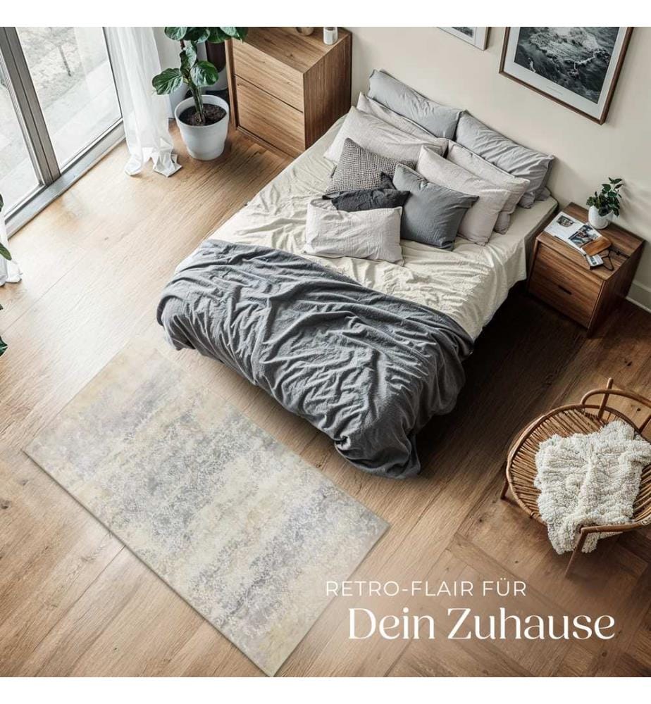 Washable Rug Dalia - various sizes, faded pattern, easy-care short pile, non-slip - 80 x 150 cm