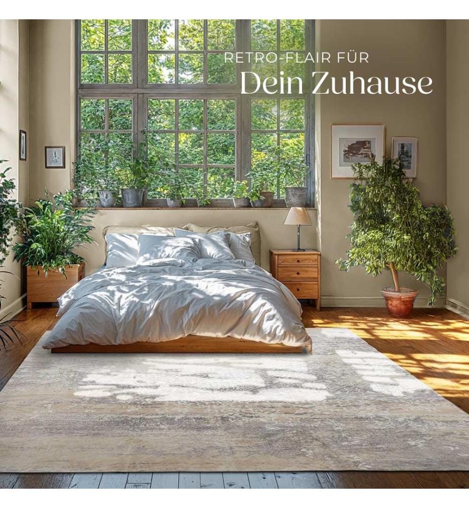 Washable Rug Dalia - various sizes, faded pattern, easy-care short pile, non-slip - 240 x 340 cm