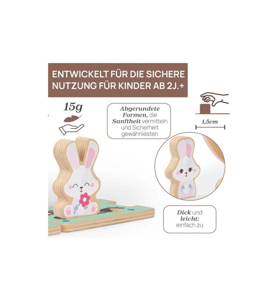 CHICCO - Jeux d'emboîtement My Wood Friends – La colline aux lapins