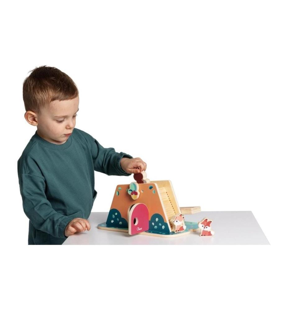 CHICCO - Jeux d'emboîtement My Wood Friends – Le terrier du renard