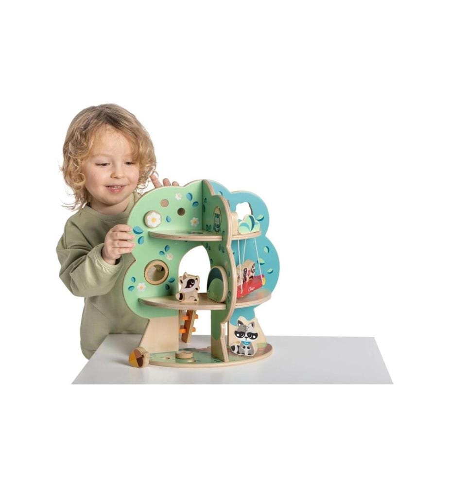 CHICCO - Jeux d'emboîtement My Wood Friends L'arbre du raton laveur