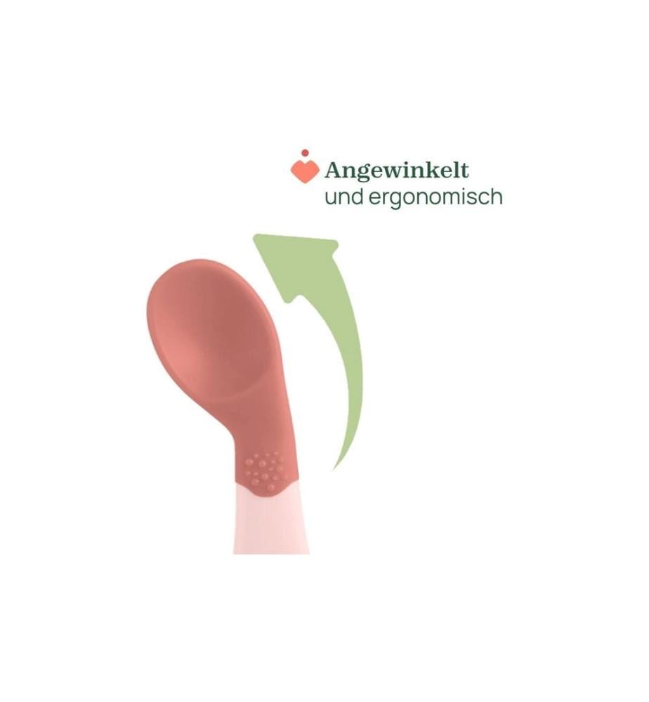 CHICCO - Kinderlöffel Gewinkelt, Pink, 8m+
