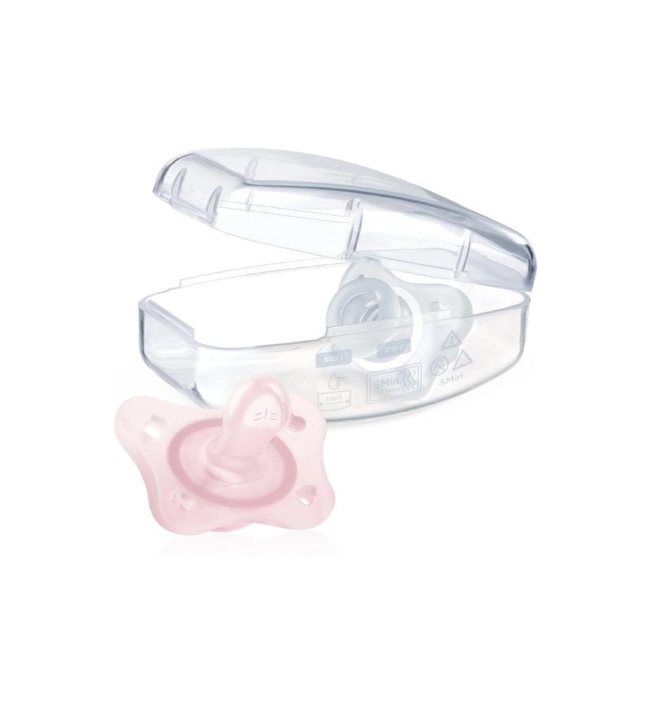 Chicco Nuggi Physioforma Mini Soft, 2er 0-2M, pink, Silikon