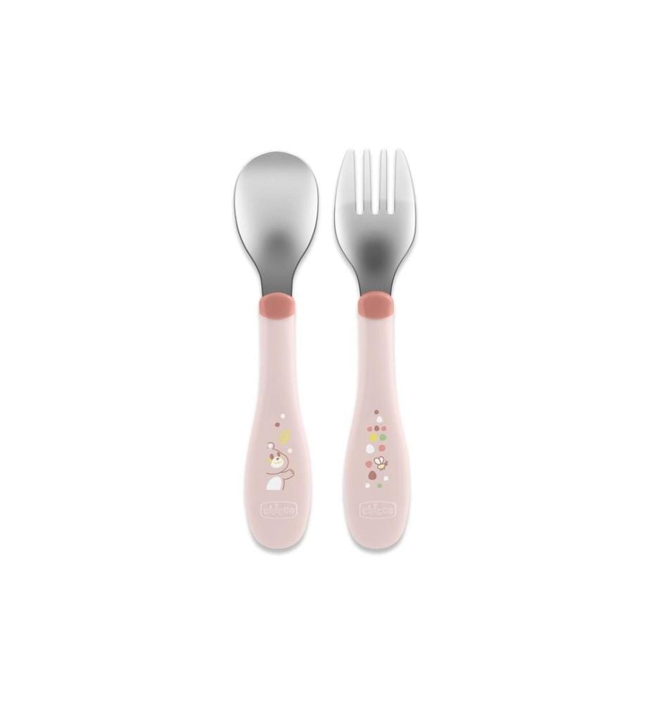 Chicco Kinderbesteckset Pink, 18m+